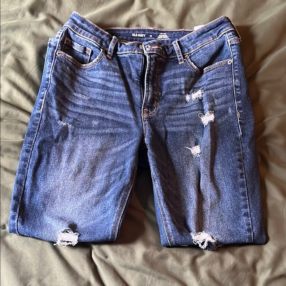 Old Navy Women's Blue Distressed Jeans